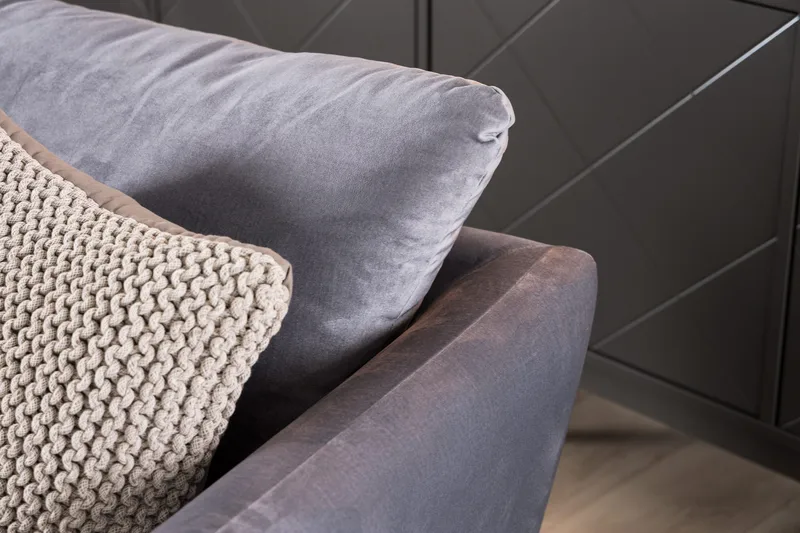 Trend Sohvaryhmä 3-istuttava + 2-istuttava Samettisohva - Vaaleanharmaa - Huonekalut - Sohva - Sohvaryhmä