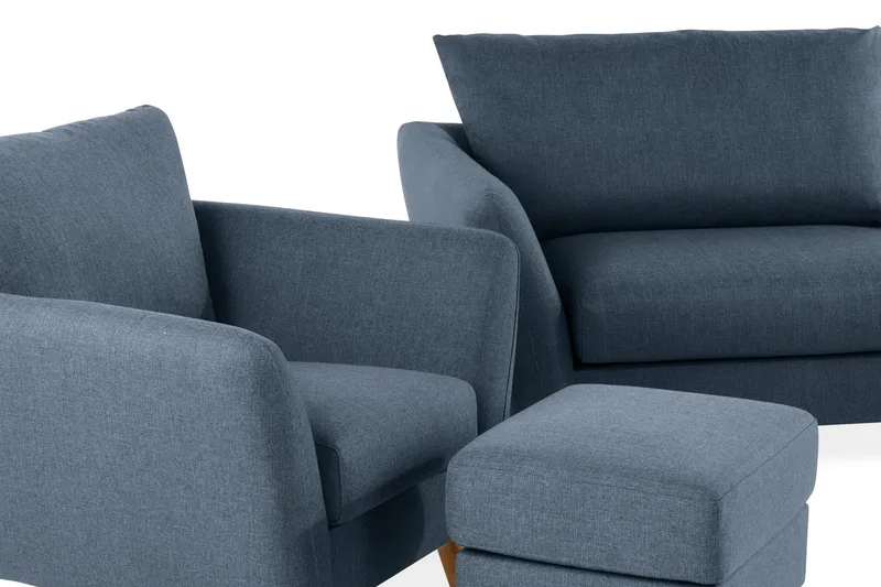 Trend Sohvaryhmä 3-istuttava + 2-istuttava Sohva + Nojatuoli + Rahi Kankaalla - Sininen - Huonekalut - Sohva - Sohvaryhmä - Howard-sohvaryhmä