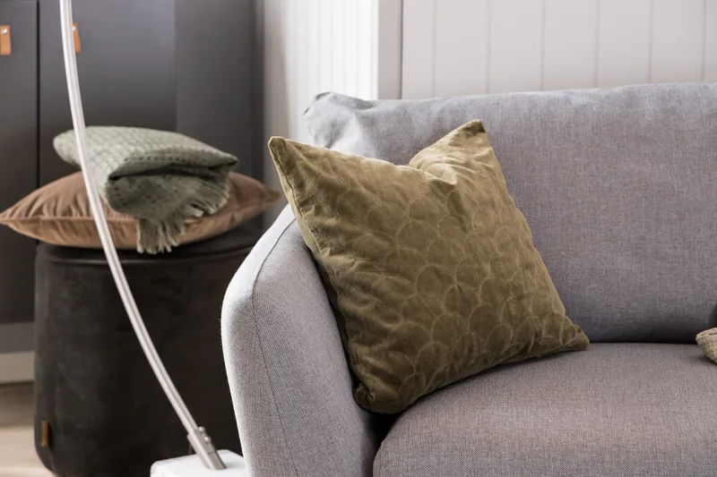 Trend Sohvaryhmä 3-istuttava + 2-istuttava Sohva + Nojatuoli + Rahi Kankaalla - Vaaleanharmaa - Huonekalut - Sohva - Sohvaryhmä