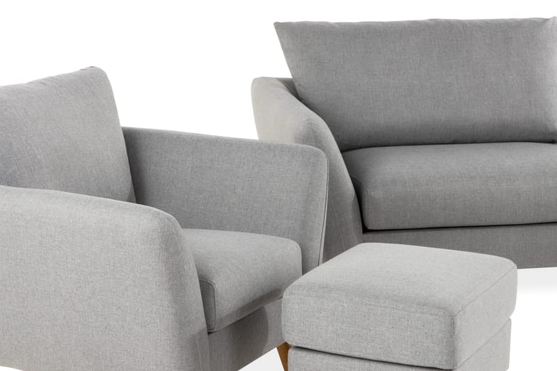 Trend Sohvaryhmä 3-istuttava + 2-istuttava Sohva + Nojatuoli + Rahi Kankaalla - Vaaleanharmaa - Huonekalut - Sohva - Sohvaryhmä