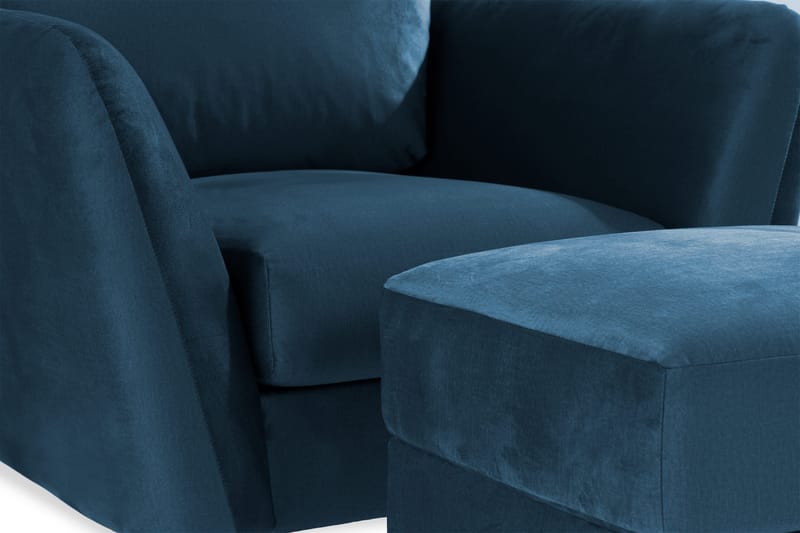 Trend Sohvaryhmä 3-istuttava + 2-istuttava Sohva + Nojatuoli + Rahi Sametilla - Sininen - Huonekalut - Sohva - Sohvaryhmä
