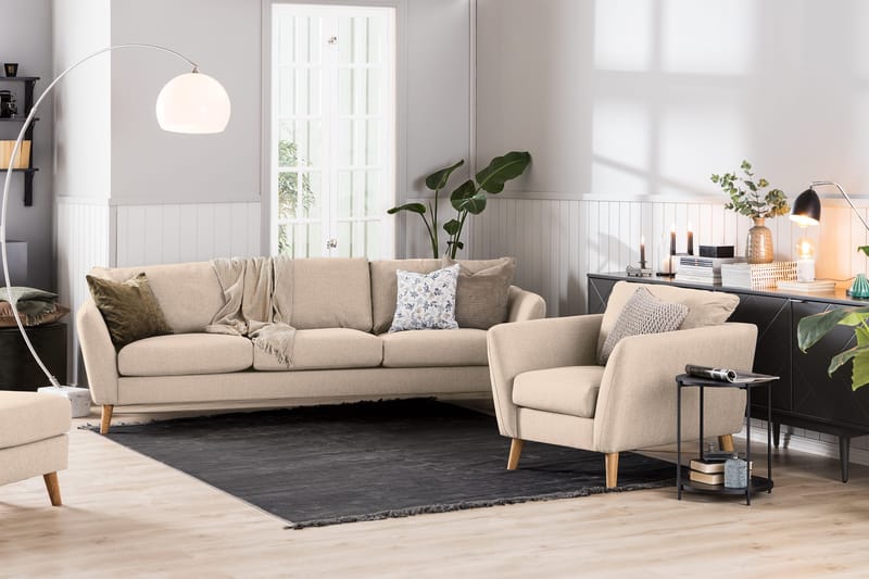 Trend Sohvaryhmä 3-istuttava + 2-istuttava Kangassohva - Beige - Huonekalut - Sohva - Sohvaryhmä - Howard-sohvaryhmä