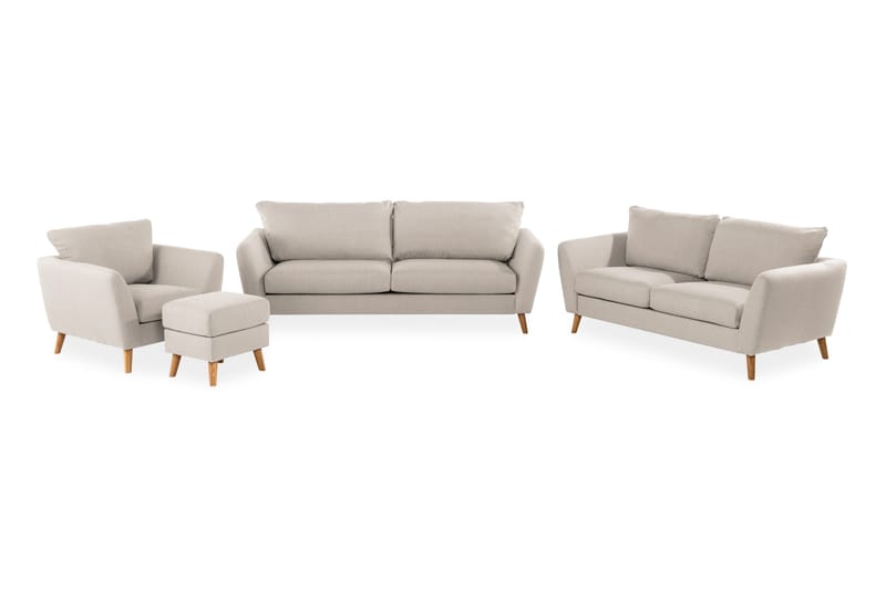 Trend Sohvaryhmä 3-istuttava + 2-istuttava Sohva + Nojatuoli + Rahi Kankaalla, Beige