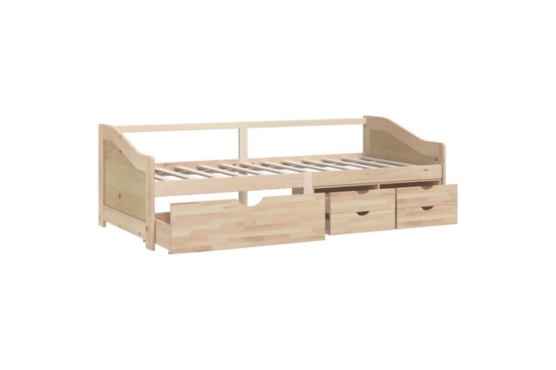 Päivävuode 3-istuttava laatikoilla täysi mänty 90x200 cm - Ruskea - Huonekalut - Sohva - Sohvasängyt