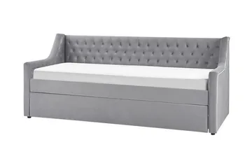 Päivävuode 90 x 200 cm Sametti Harmaa MONTARGIS - Harmaa - Huonekalut - Sohva - Sohvasängyt