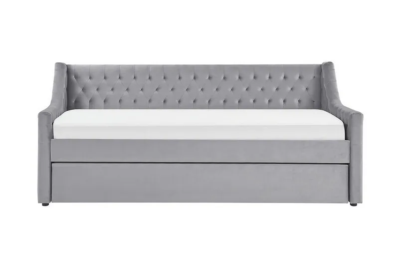 Päivävuode 90 x 200 cm Sametti Harmaa MONTARGIS, Harmaa