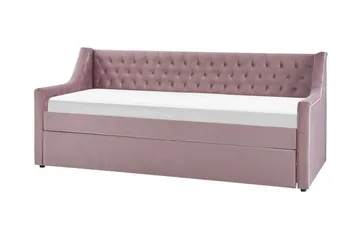 Päivävuode 90 x 200 cm Sametti Vaaleanpunainen MONTARGIS - Vaaleanpunainen - Huonekalut - Sohva - Sohvasängyt