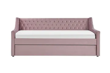 Päivävuode 90 x 200 cm Sametti Vaaleanpunainen MONTARGIS - Vaaleanpunainen - Huonekalut - Sohva - Sohvasängyt