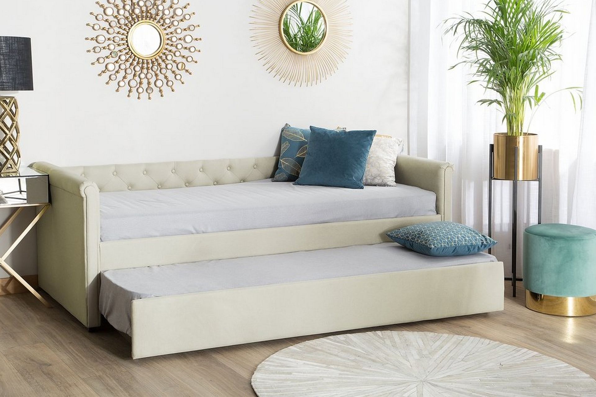 Päivävuode Libourne 90x200 cm - Beige - Huonekalut - Sohva - Sohvasängyt