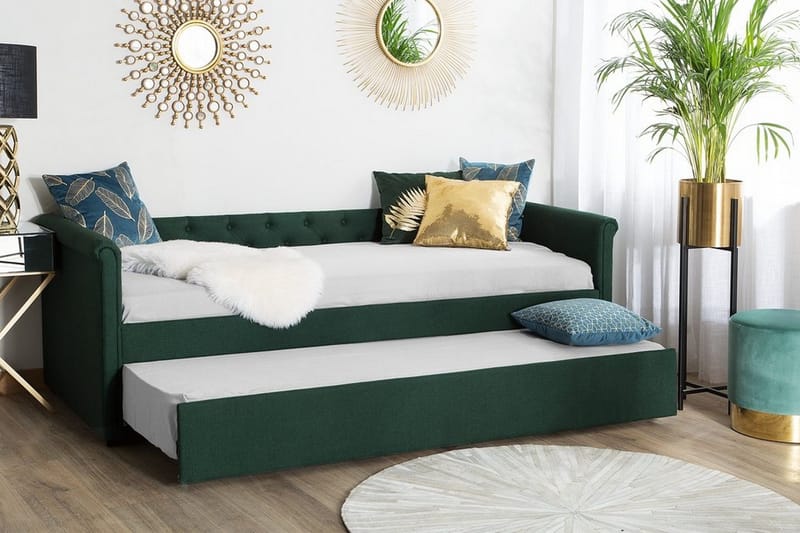 Päivävuode Libourne 90x200 cm - Vihreä - Huonekalut - Sohva - Sohvasängyt