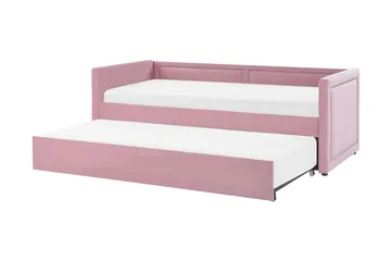 Päivävuode Mimizan 90x200 cm Sametti - Roosa - Huonekalut - Sohva - Sohvasängyt