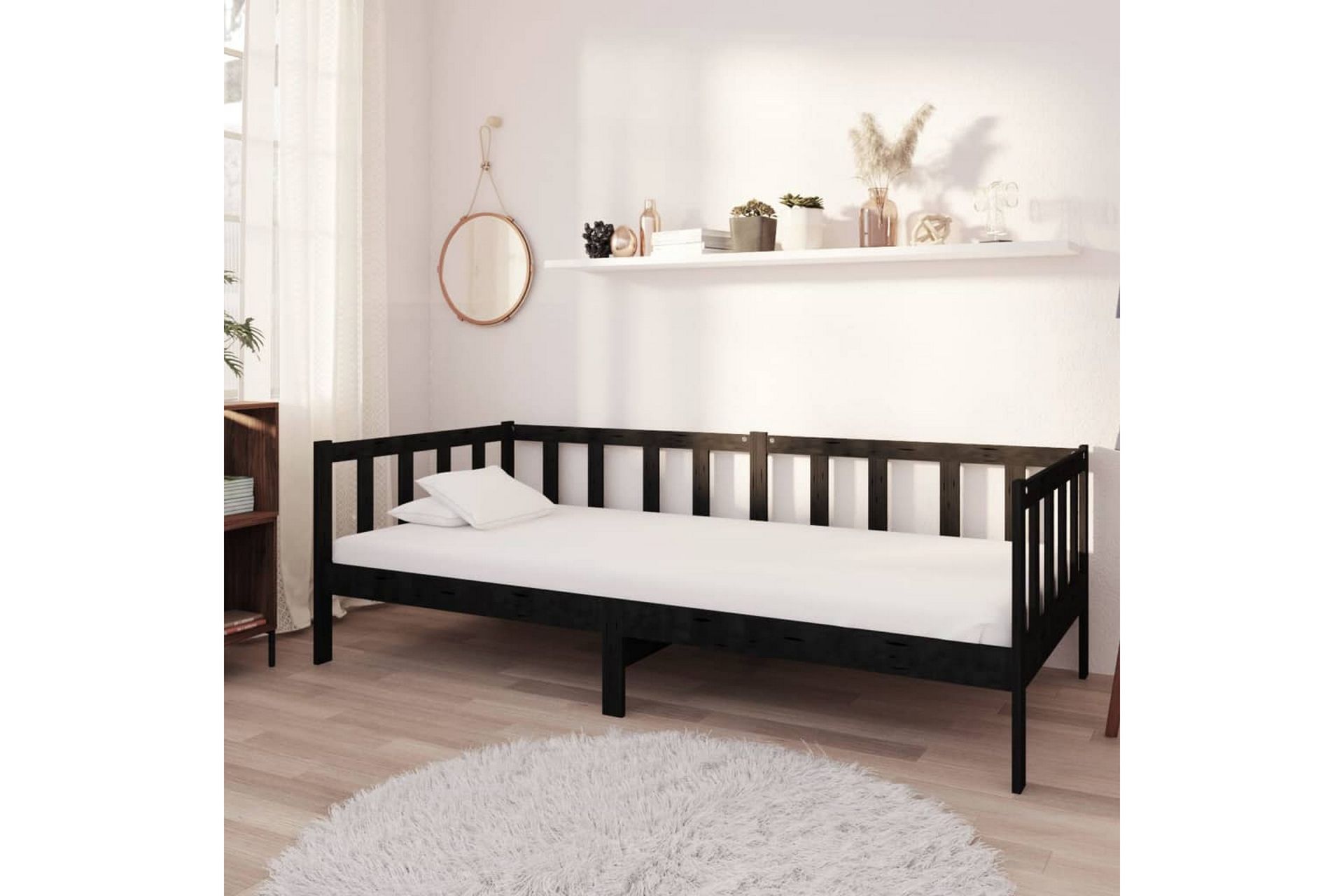 Päivävuode musta täysi mänty 90x200 cm - Musta - Huonekalut - Sohva - Sohvasängyt