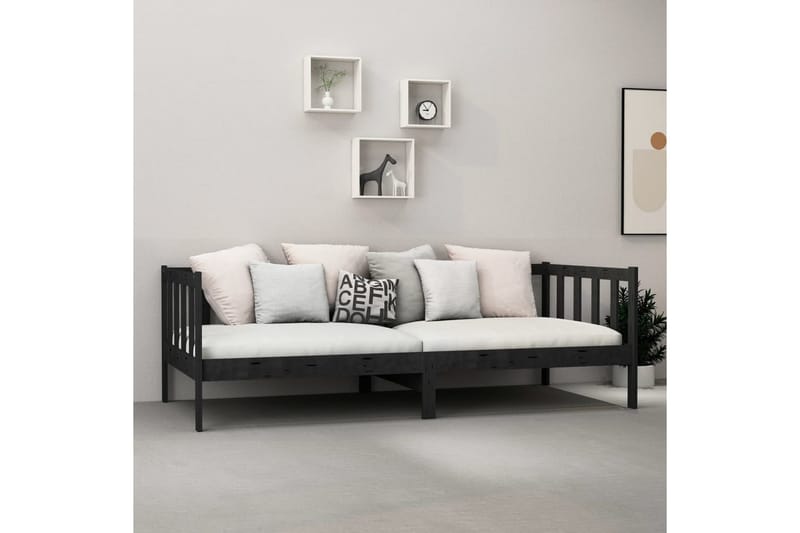 Päivävuode musta täysi mänty 90x200 cm - Musta - Huonekalut - Sohva - Sohvasängyt