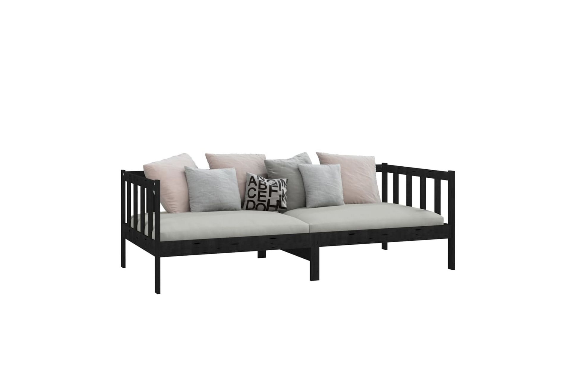 Päivävuode musta täysi mänty 90x200 cm - Musta - Huonekalut - Sohva - Sohvasängyt
