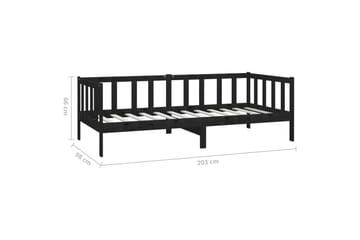 Päivävuode musta täysi mänty 90x200 cm - Musta - Huonekalut - Sohva - Sohvasängyt