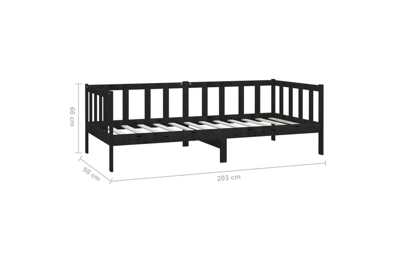 Päivävuode musta täysi mänty 90x200 cm - Musta - Huonekalut - Sohva - Sohvasängyt