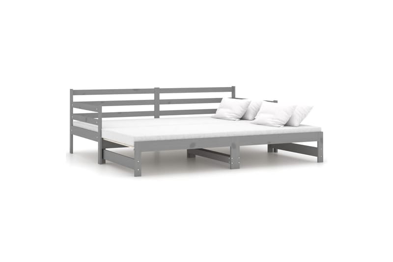 Päivävuode ulosvedettävä harmaa täysi mänty 2x (90x200) cm - Harmaa - Huonekalut - Sohva - Sohvasängyt