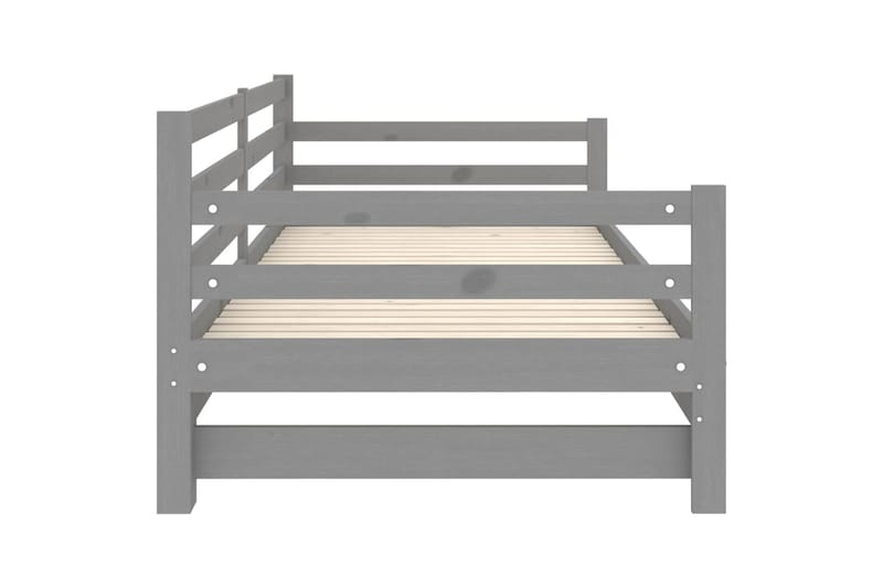 Päivävuode ulosvedettävä harmaa täysi mänty 2x (90x200) cm - Harmaa - Huonekalut - Sohva - Sohvasängyt