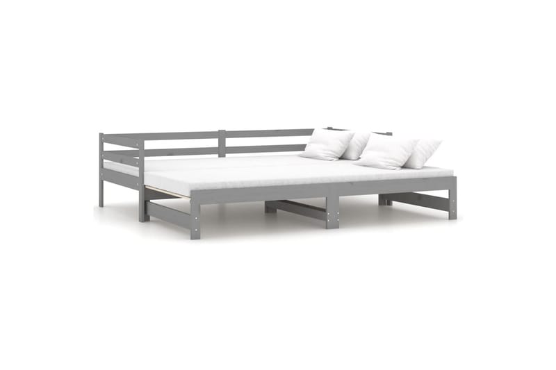 Päivävuode ulosvedettävä harmaa täysi mänty 2x (90x200) cm - Harmaa - Huonekalut - Sohva - Sohvasängyt
