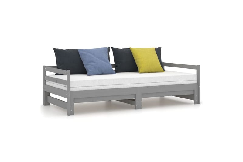 Päivävuode ulosvedettävä harmaa täysi mänty 2x (90x200) cm - Harmaa - Huonekalut - Sohva - Sohvasängyt