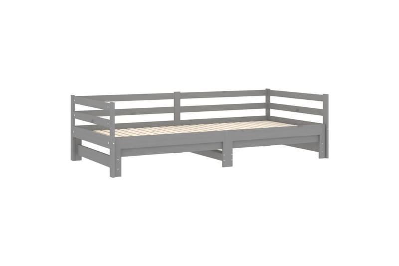 Päivävuode ulosvedettävä harmaa täysi mänty 2x (90x200) cm - Harmaa - Huonekalut - Sohva - Sohvasängyt