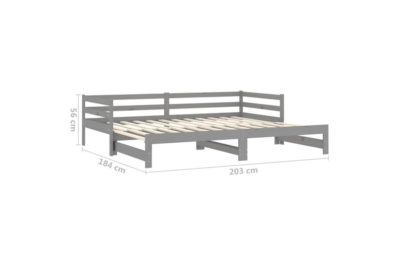 Päivävuode ulosvedettävä harmaa täysi mänty 2x (90x200) cm - Harmaa - Huonekalut - Sohva - Sohvasängyt