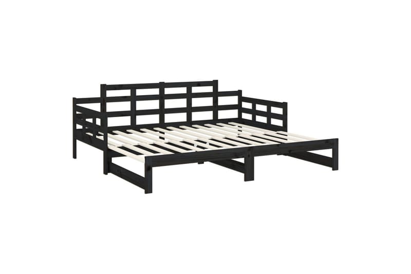 Päivävuode ulosvedettävä musta täysi mänty 2x (80x200) cm - Musta - Huonekalut - Sohva - Sohvasängyt