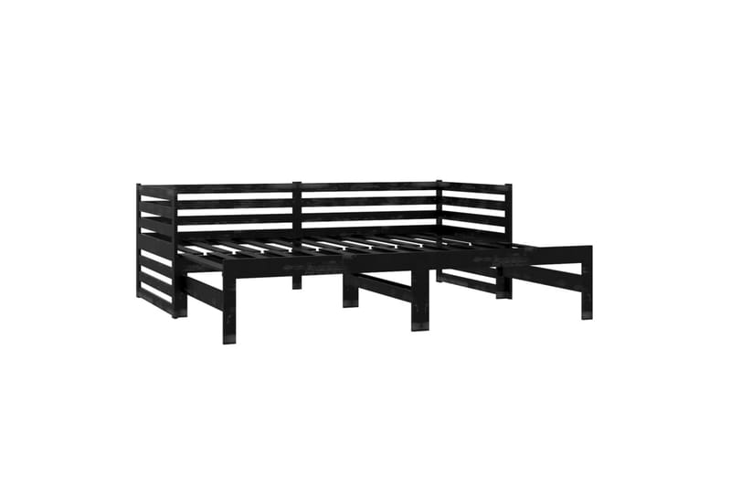 Päivävuode ulosvedettävä musta täysi mänty 2x (90x200) cm - Musta - Huonekalut - Sohva - Sohvasängyt