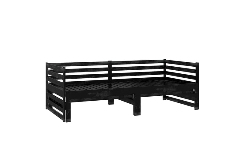 Päivävuode ulosvedett�ävä musta täysi mänty 2x (90x200) cm - Musta - Huonekalut - Sohva - Sohvasängyt