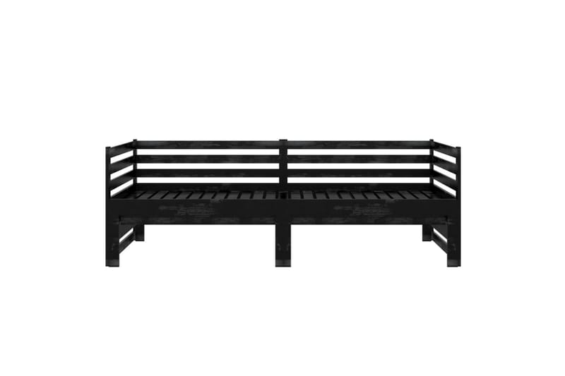 Päivävuode ulosvedettävä musta täysi mänty 2x (90x200) cm - Musta - Huonekalut - Sohva - Sohvasängyt