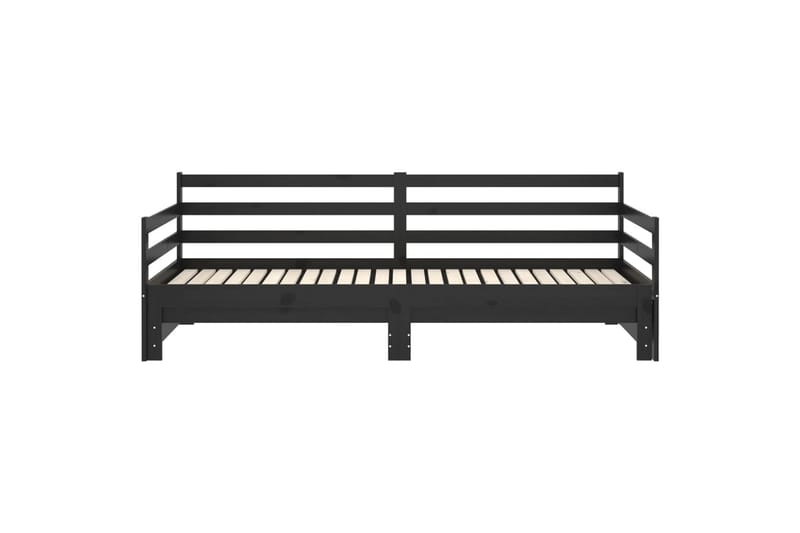 Päivävuode ulosvedettävä musta täysi mänty 2x (90x200) cm - Musta - Huonekalut - Sohva - Sohvasängyt