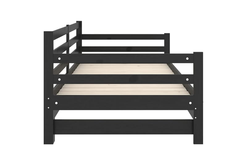 Päivävuode ulosvedettävä musta täysi mänty 2x (90x200) cm - Musta - Huonekalut - Sohva - Sohvasängyt