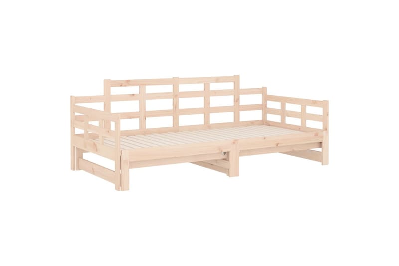 Päivävuode ulosvedettävä täysi mänty 2x (90x190) cm - Ruskea - Huonekalut - Sohva - Sohvasängyt