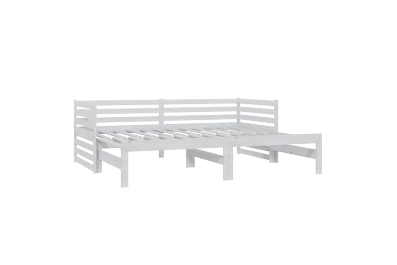 Päivävuode ulosvedettävä valkoinen täysi mänty 2x(90x200) cm - Valkoinen - Huonekalut - Sohva - Sohvasängyt