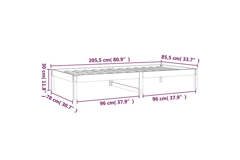 Sohvasänky valkoinen 80x200 cm täysi mänty - Valkoinen - Huonekalut - Sohva - Vuodesohva