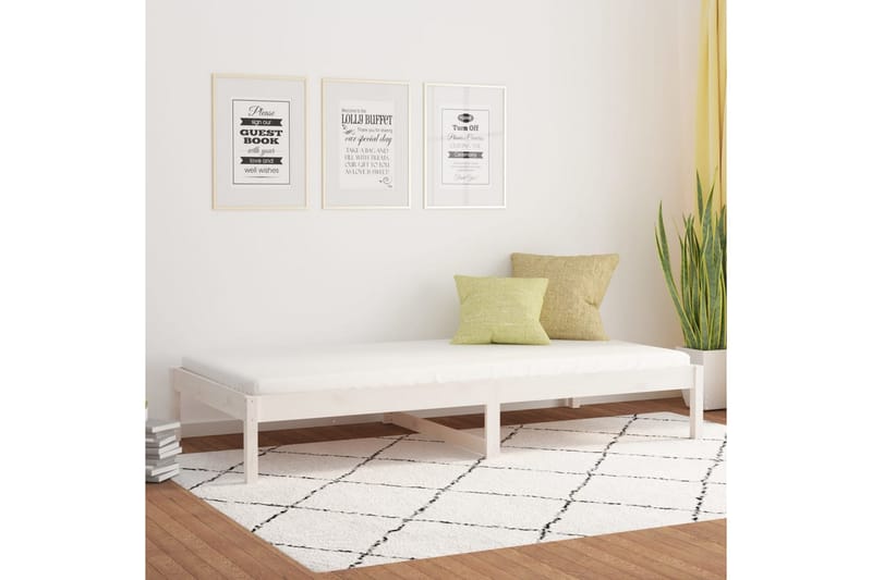 Sohvasänky valkoinen 80x200 cm täysi mänty - Valkoinen - Huonekalut - Sohva - Vuodesohva