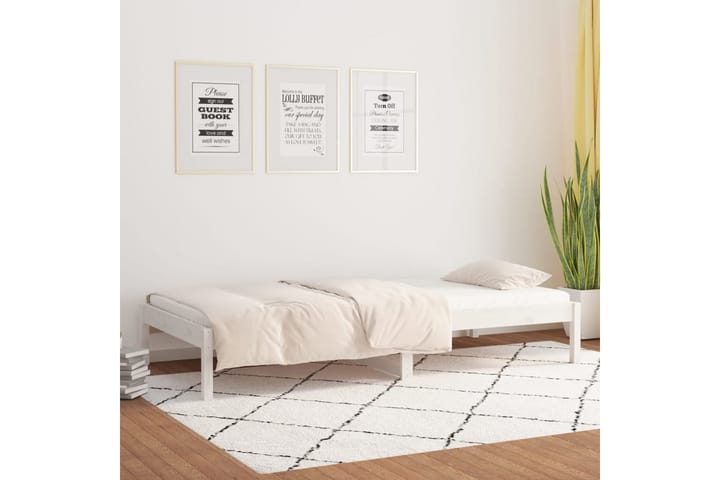 Sohvasänky valkoinen 80x200 cm täysi mänty - Valkoinen - Vuodesohva