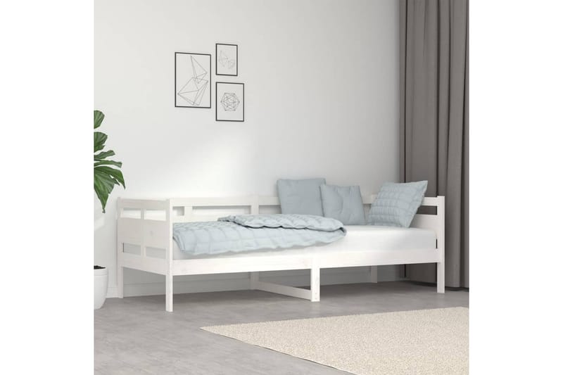 Sohvasänky valkoinen täysi mänty 80x200 cm - Valkoinen - Huonekalut - Sohva - Sohvasängyt