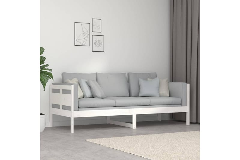 Sohvasänky valkoinen täysi mänty 80x200 cm - Valkoinen - Huonekalut - Sohva - Sohvasängyt