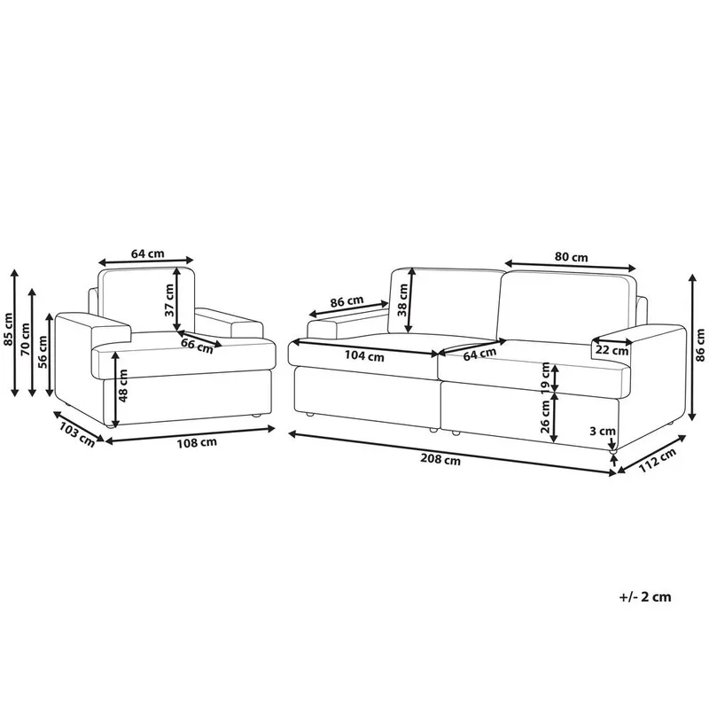 Sohvasetti Alla - Harmaa - Huonekalut - Sohva - Sohvaryhmä