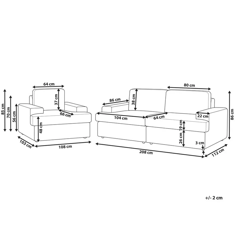 Sohvasetti Alla - Ruskea - Huonekalut - Sohva - Sohvaryhmä