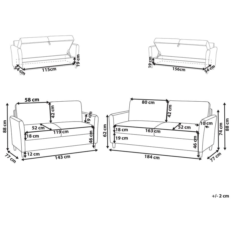 Sohvasetti Mare - Huonekalut - Sohva - Sohvaryhmä