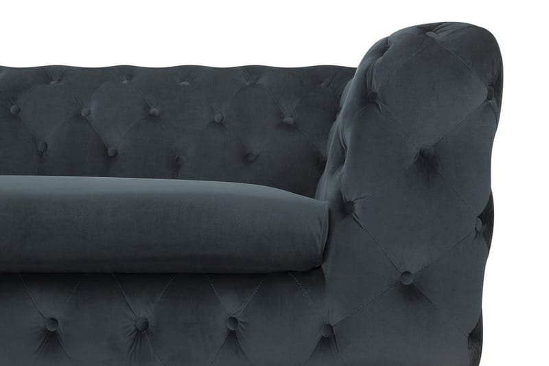 Sotra syvä Chesterfield samettisohva - Harmaa - Huonekalut - Sohva - 3:n istuttava sohva