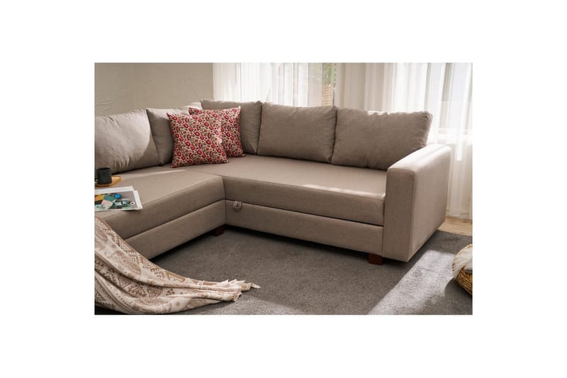 Sufian Corner vuodesohva 4 istuttava - Beige - Huonekalut - Sohva - Vuodesohva