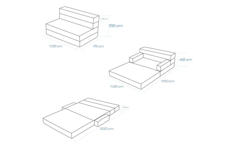 Sufian Vuodesohva 2-sits - Grafiitinharmaa - Huonekalut - Sohva - Vuodesohva