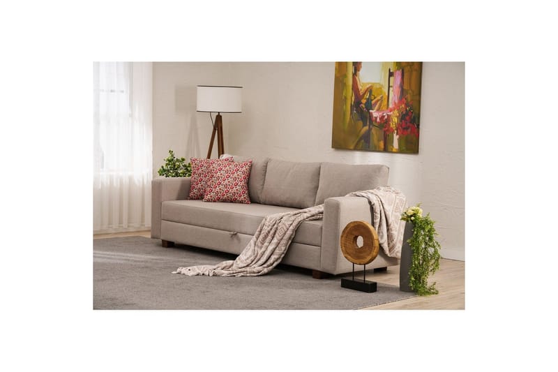 Sufian Vuodesohva 3-sits - Beige - Huonekalut - Sohva - Vuodesohva - 3 istuttava vuodesohva