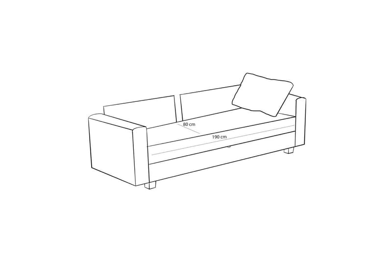 Sufian Vuodesohva 3-sits - Harmaa - Huonekalut - Sohva - Vuodesohva - 3 istuttava vuodesohva