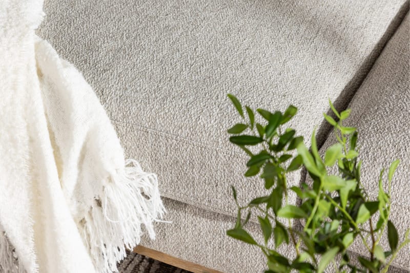 Tavallinen sohva ilman divaania ja šezlongia Venture Home Olympos 3-istuttava sohva Beige - Huonekalut - Sohva - 3:n istuttava sohva