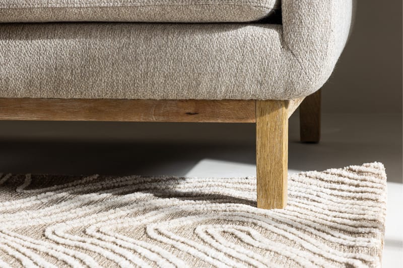 Tavallinen sohva ilman divaania ja šezlongia Venture Home Olympos 3-istuttava sohva Beige - Huonekalut - Sohva - 3:n istuttava sohva