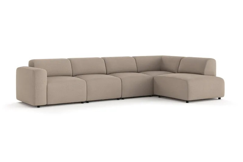 Torvasen 5-istuttava sohva oikealla divaanilla, kangas - Greige - Huonekalut - Sohva - Divaanisohva